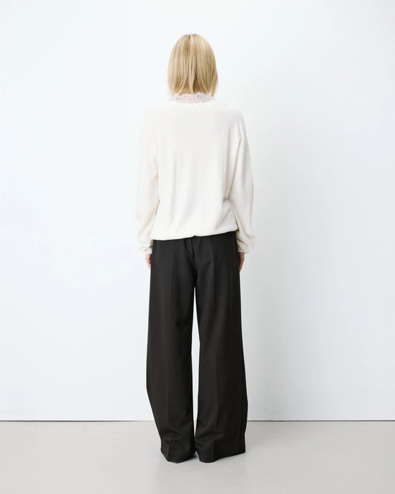 Grace & Mila Lace V-Neck Sweater