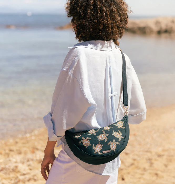 Turtle Conservation Canvas Crossbody Sling Bag