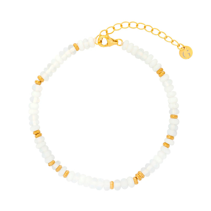 Moonstone Spacer Beaded Bracelet