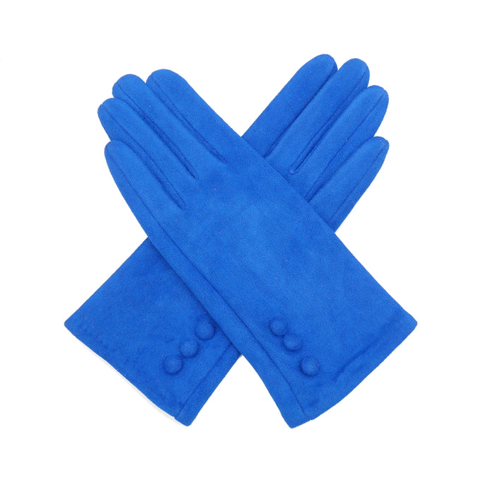 Royal Blue Buttoned Gloves