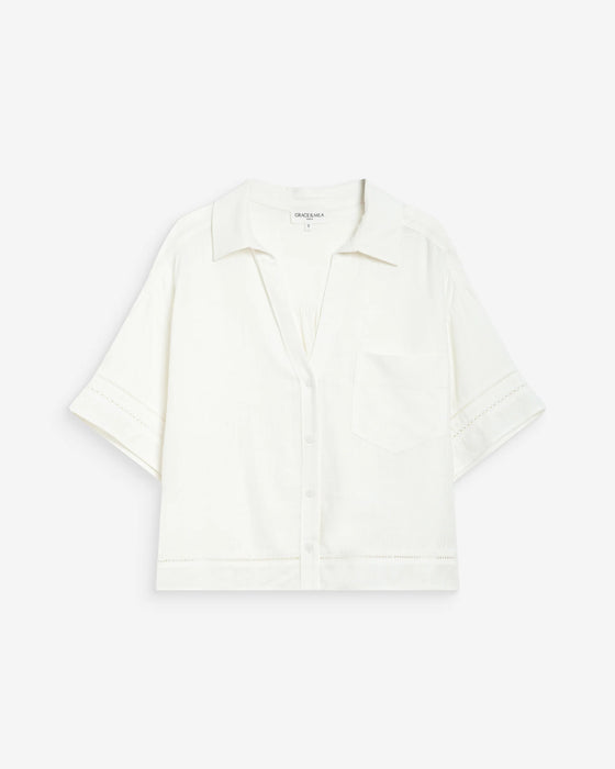 Grace & Mila Winka Short Sleeve Linen Shirt