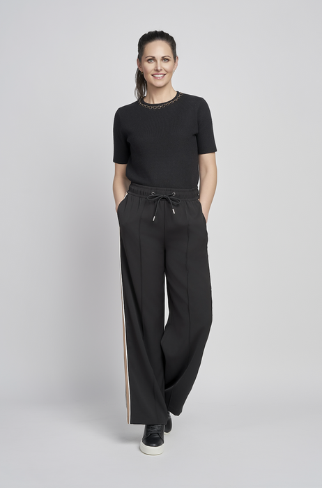 Pinns Wide Leg Trousers with Stripe Detail
