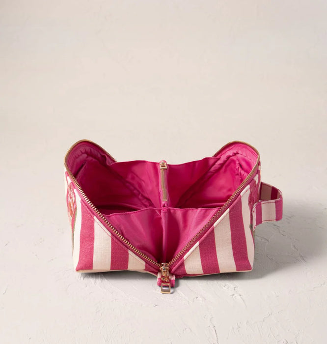 Tulip Stripe Printed Open Flat Makeup Bag