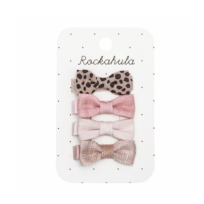 Leopard Mini Bow Clip Set