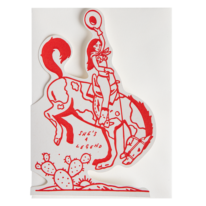 She's A Legend Cowgirl | Letterpress Cards | Cut-out Cards