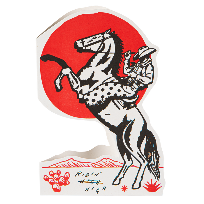 Ridin' High Cowboy | Letterpress Cards | Cut-out Cards
