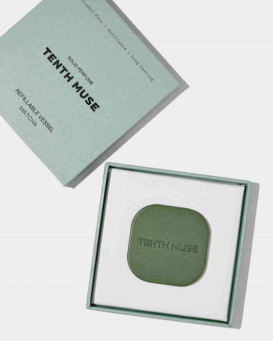 Tenth Muse Solid Perfume Balm Metal Refillable Vessel Green