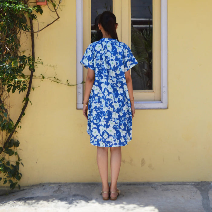 Robe Jade Rayol 100% Cotton - bleu