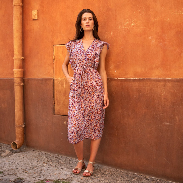 Robe Lucy Frill Matteri 100% Cotton - Lila