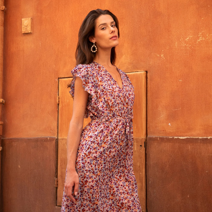 Robe Lucy Frill Matteri 100% Cotton - Lila
