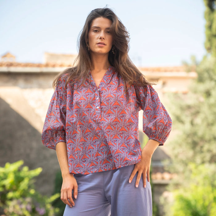 Top Helene Palmer 100% Cotton - Orange