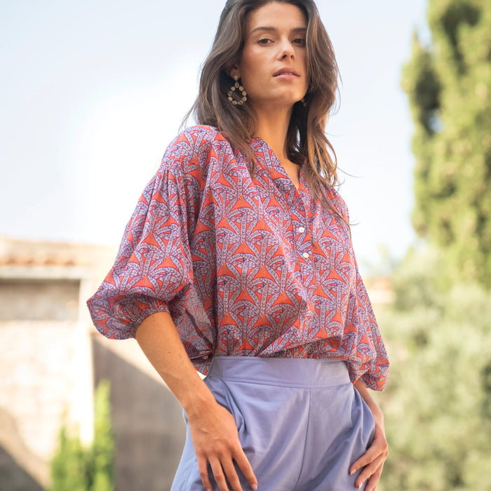 Top Helene Palmer 100% Cotton - Orange