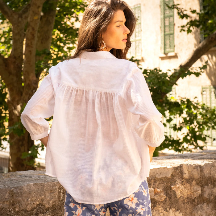 Chemise Cerise unie 100% cotton - blanc