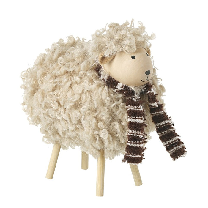 Standing Woolly Sheep With Scarf