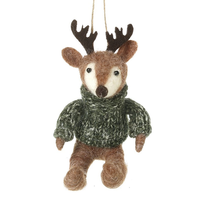 Reindeer Wearing Green Jumper